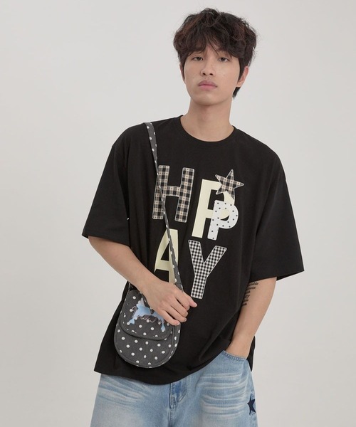 Tシャツ・カットソー Wai Kei HAPPY Patchwork Short Sleeve T-shirt 5BSA066 セール】【UNISEX】Wai Kei／ハッピーパッチワークT（Tシャツ