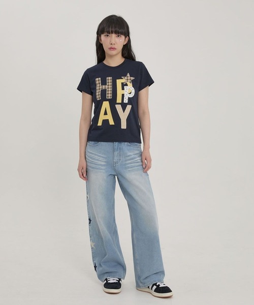 Tシャツ・カットソー Wai Kei HAPPY Patchwork Short Sleeve T-shirt 5BSA066 Wai Kei HAPPY Patchwork Short Sleeve T-shirt 5BSA066 (Wai