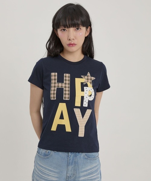 【WAIKEI】★HAPPY パッチワーク マンツーマンTシャツ★ UNISEX】Wai Kei／ハッピーパッチワークT（Tシャツ/カットソー