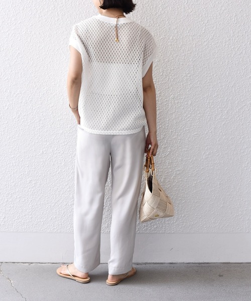 SHIPS.me(シップスミー)の「【ZOZO限定】SHIPS.me: サテン ワイド イージー パンツ(その他パンツ・レディース・ブラック/ライトカーキ/グリーン/ライトグレー/オレンジ/ダークネイビー/ベージュ・マルチサイズ)」の9枚目の写真