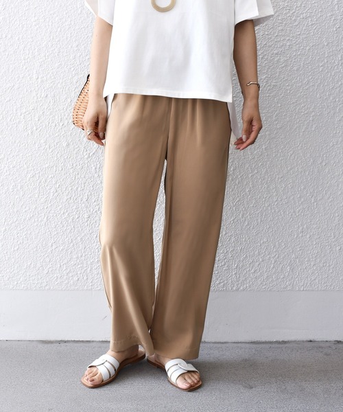 SHIPS.me(シップスミー)の「【ZOZO限定】SHIPS.me: サテン ワイド イージー パンツ(その他パンツ・レディース・ブラック/ライトカーキ/グリーン/ライトグレー/オレンジ/ダークネイビー/ベージュ・マルチサイズ)」の11枚目の写真