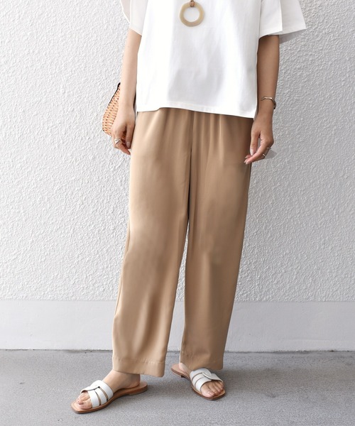 SHIPS.me(シップスミー)の「【ZOZO限定】SHIPS.me: サテン ワイド イージー パンツ(その他パンツ・レディース・ブラック/ライトカーキ/グリーン/ライトグレー/オレンジ/ダークネイビー/ベージュ・マルチサイズ)」の12枚目の写真