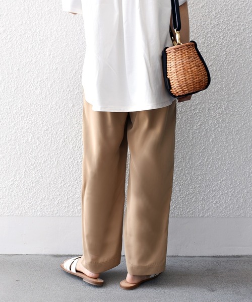 SHIPS.me(シップスミー)の「【ZOZO限定】SHIPS.me: サテン ワイド イージー パンツ(その他パンツ・レディース・ブラック/ライトカーキ/グリーン/ライトグレー/オレンジ/ダークネイビー/ベージュ・マルチサイズ)」の13枚目の写真