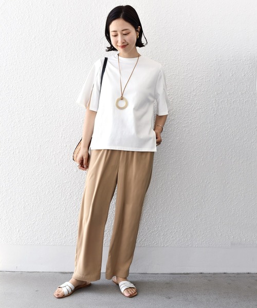SHIPS.me(シップスミー)の「【ZOZO限定】SHIPS.me: サテン ワイド イージー パンツ(その他パンツ・レディース・ブラック/ライトカーキ/グリーン/ライトグレー/オレンジ/ダークネイビー/ベージュ・マルチサイズ)」の15枚目の写真