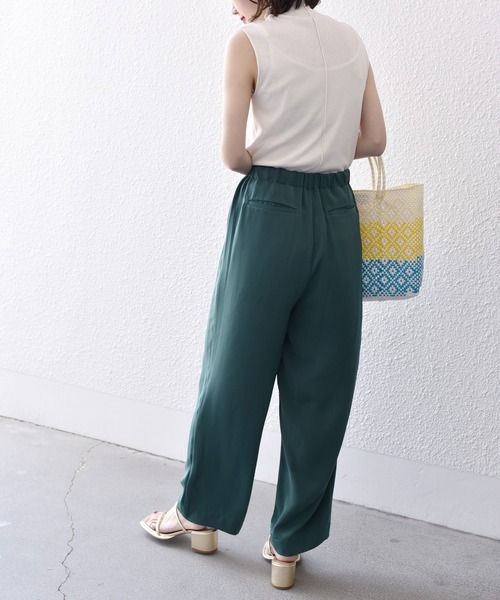 SHIPS.me(シップスミー)の「【ZOZO限定】SHIPS.me: サテン ワイド イージー パンツ(その他パンツ・レディース・ブラック/ライトカーキ/グリーン/ライトグレー/オレンジ/ダークネイビー/ベージュ・マルチサイズ)」の21枚目の写真