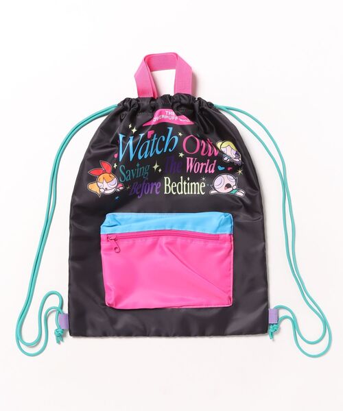 Rendez-Vous(ランデヴー)の「【 The Powerpuff Girs 】 パワーパフガールズ ナップサック 25S7(バックパック/リュック・レディース・ブラック/パープル・FREE)」の1枚目の写真