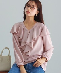 WHITE JOOLA | 【 洗える 】  ソフトツイル・ラッフルフリルモードブラウス(シャツ/ブラウス)