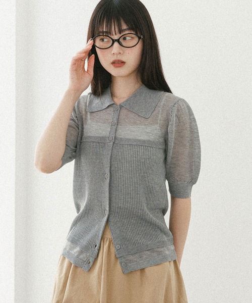 user_242dea43 20471120 ニット半袖 セーター ニット 「unisex」ブラインドステッチ サマーニット
