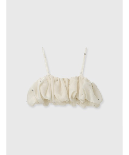 EIMY ISTOIRE(エイミーイストワール)の「シアースタッズキャミ(キャミソール・レディース・アイボリー/ブラック・F)」の6枚目の写真