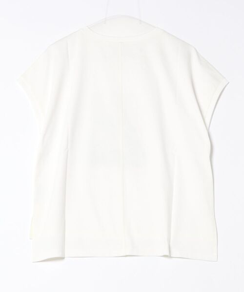 Q（キュー）の「フォトフレンチT（Tシャツ/カットソー・レディース・チャコールグレー/ホワイト・MEDIUM）」の22枚目の写真