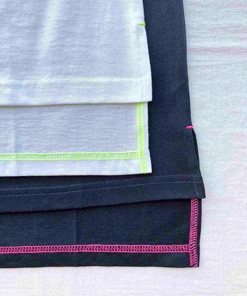 Q（キュー）の「フォトフレンチT（Tシャツ/カットソー・レディース・チャコールグレー/ホワイト・MEDIUM）」の13枚目の写真