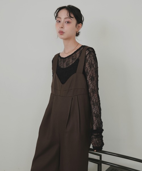 セール】ビスチェデザインオールインワン（つなぎ/オールインワン