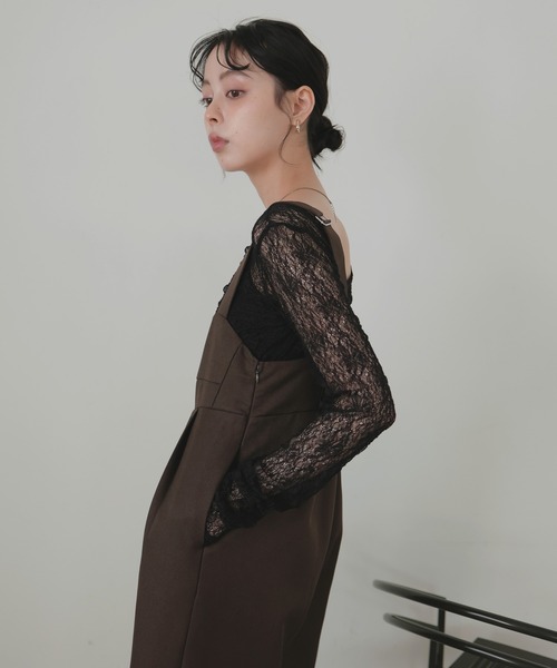 LIAN（リアン）の「ビスチェデザインオールインワン（つなぎ/オールインワン・レディース・チャコールグレー/ベージュ/ブラック/ブラウン・FREE）」の9枚目の写真