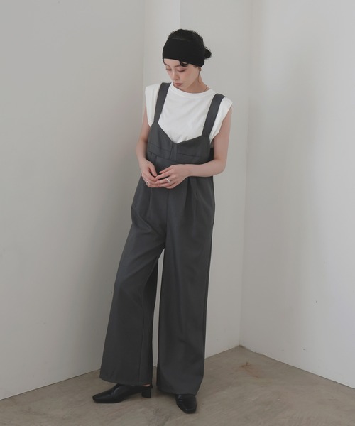 セール】ビスチェデザインオールインワン（つなぎ/オールインワン