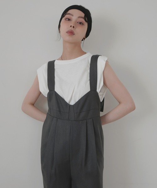LIAN（リアン）の「ビスチェデザインオールインワン（つなぎ/オールインワン・レディース・チャコールグレー/ベージュ/ブラック/ブラウン・FREE）」の16枚目の写真