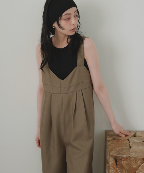 LIAN（リアン）の「ビスチェデザインオールインワン（つなぎ/オールインワン・レディース・チャコールグレー/ベージュ/ブラック/ブラウン・FREE）」の21枚目の写真