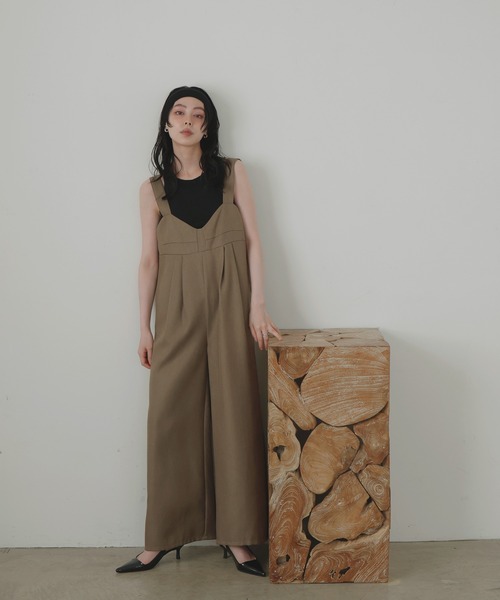 LIAN（リアン）の「ビスチェデザインオールインワン（つなぎ/オールインワン・レディース・チャコールグレー/ベージュ/ブラック/ブラウン・FREE）」の22枚目の写真