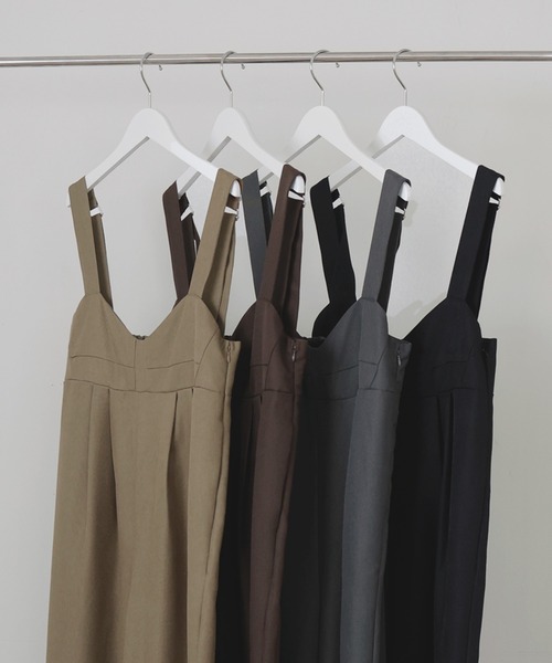 セール】ビスチェデザインオールインワン（つなぎ/オールインワン