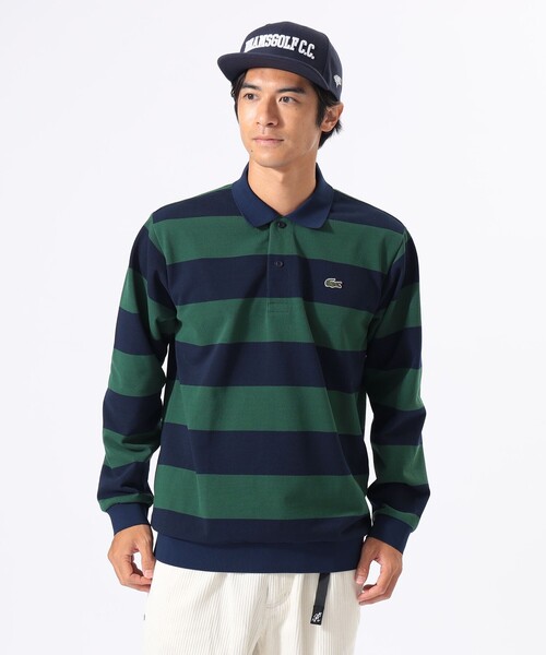 LACOSTE（ラコステ）の「【別注】LACOSTE / ボーダー ロングスリーブ ポロシャツ（ポロシャツ・メンズ・ホワイト系その他/グリーン系その他/グレー系その他・MEDIUM/LARGE/X-LARGE/SMALL）」の14枚目の写真