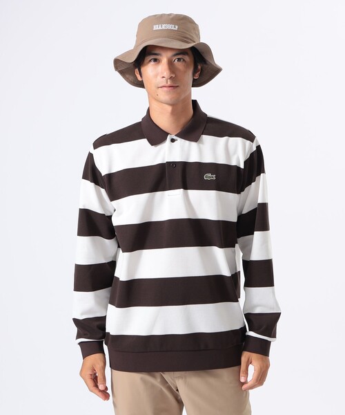 LACOSTE（ラコステ）の「【別注】LACOSTE / ボーダー ロングスリーブ ポロシャツ（ポロシャツ・メンズ・ホワイト系その他/グリーン系その他/グレー系その他・MEDIUM/LARGE/X-LARGE/SMALL）」の15枚目の写真