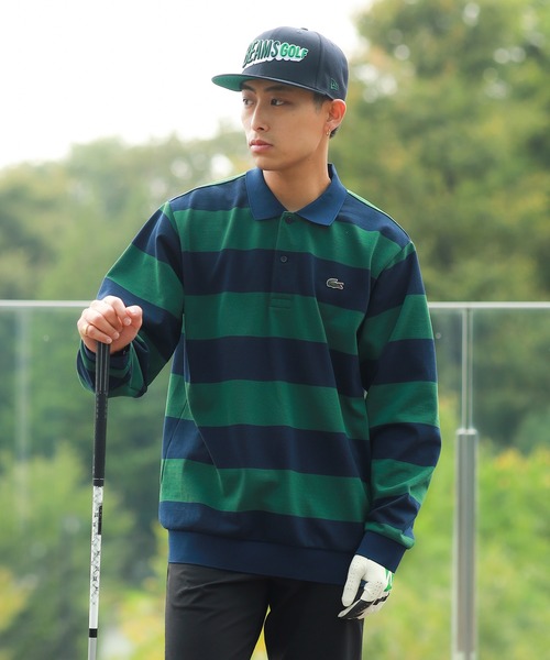 LACOSTE（ラコステ）の「【別注】LACOSTE / ボーダー ロングスリーブ ポロシャツ（ポロシャツ・メンズ・ホワイト系その他/グリーン系その他/グレー系その他・MEDIUM/LARGE/X-LARGE/SMALL）」の6枚目の写真