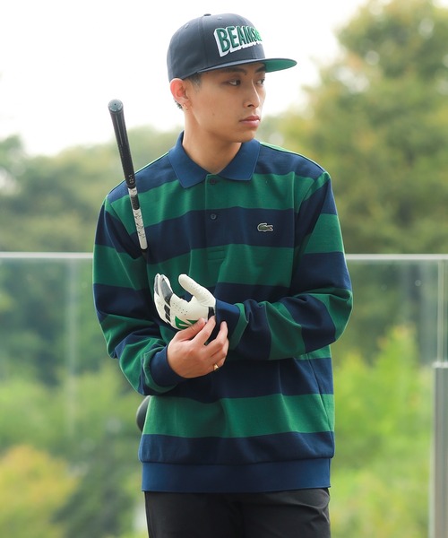 LACOSTE（ラコステ）の「【別注】LACOSTE / ボーダー ロングスリーブ ポロシャツ（ポロシャツ・メンズ・ホワイト系その他/グリーン系その他/グレー系その他・MEDIUM/LARGE/X-LARGE/SMALL）」の7枚目の写真