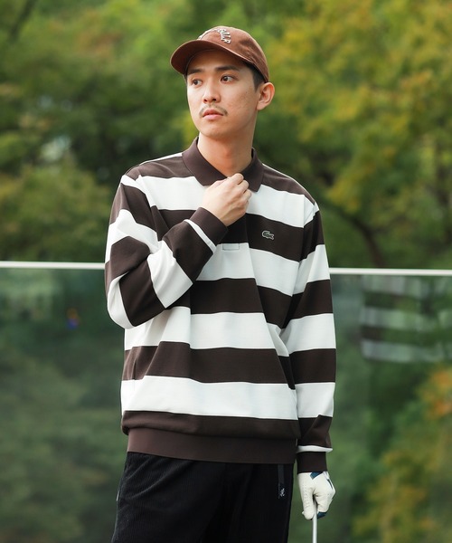 LACOSTE（ラコステ）の「【別注】LACOSTE / ボーダー ロングスリーブ ポロシャツ（ポロシャツ・メンズ・ホワイト系その他/グリーン系その他/グレー系その他・MEDIUM/LARGE/X-LARGE/SMALL）」の10枚目の写真
