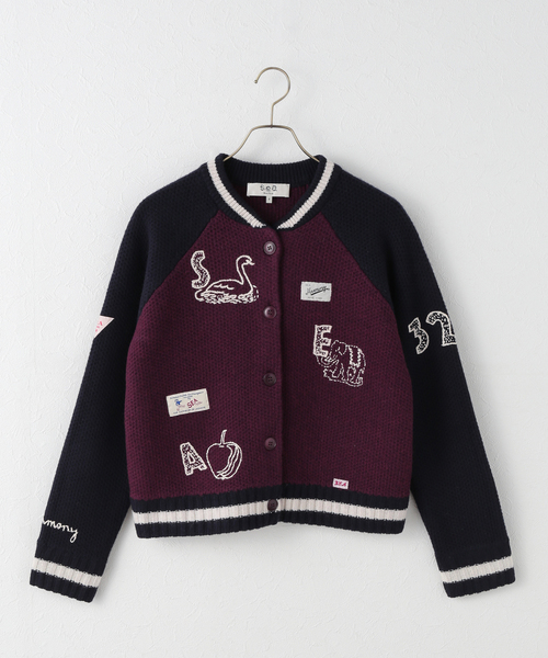 U by SPICK&SPAN(ユーバイスピックアンドスパン)の「SEA NEW YORK /シー ニューヨークARCHER VARSITY KNIT L/SLV C(その他アウター・レディース・ネイビー・SMALL)」の1枚目の写真