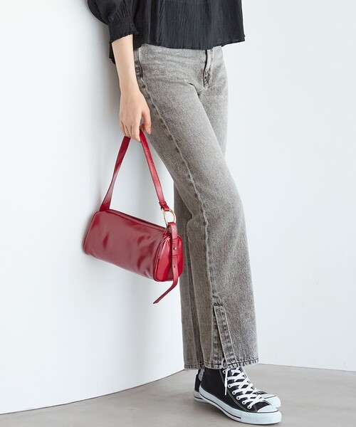 23区（ニジュウサンク）の「【SLOW/一部店舗限定】スリット ストレート デニム（デニムパンツ・レディース・ライトグレー系/ダルブルー系・40/38/36）」の2枚目の写真
