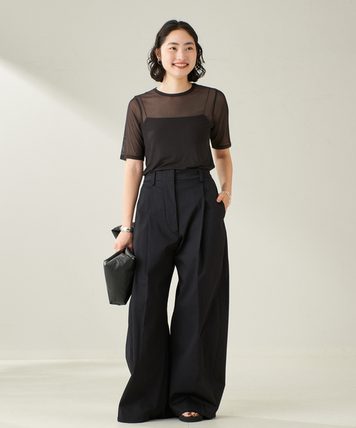 plage（プラージュ）の「sheer mesh TEE（Tシャツ/カットソー・レディース・ナチュラル/ブラック/ベージュ/キャメル・FREE）」の6枚目の写真