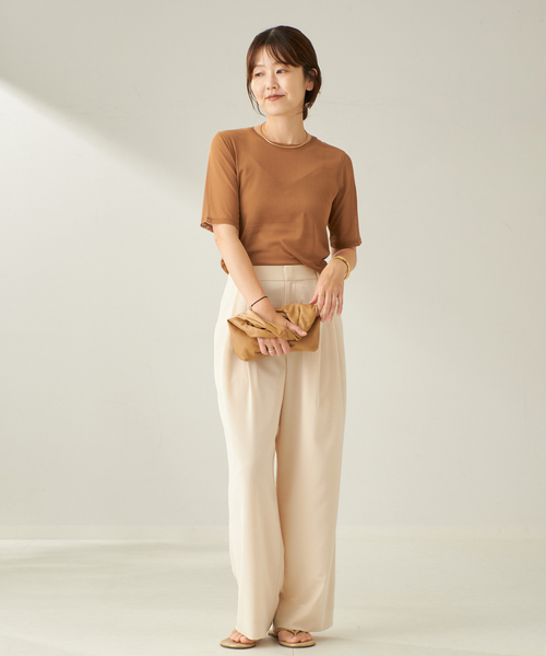 plage（プラージュ）の「sheer mesh TEE（Tシャツ/カットソー・レディース・ナチュラル/ブラック/ベージュ/キャメル・FREE）」の7枚目の写真