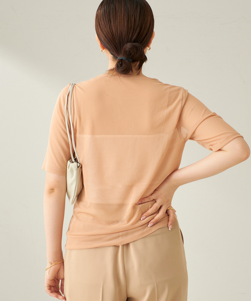 plage（プラージュ）の「sheer mesh TEE（Tシャツ/カットソー・レディース・ナチュラル/ブラック/ベージュ/キャメル・FREE）」の20枚目の写真