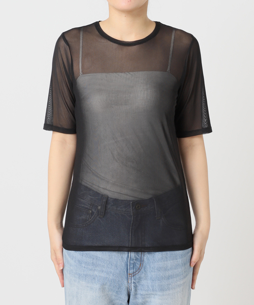 plage（プラージュ）の「sheer mesh TEE（Tシャツ/カットソー・レディース・ナチュラル/ブラック/ベージュ/キャメル・FREE）」の22枚目の写真