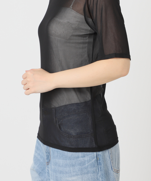 plage（プラージュ）の「sheer mesh TEE（Tシャツ/カットソー・レディース・ナチュラル/ブラック/ベージュ/キャメル・FREE）」の15枚目の写真