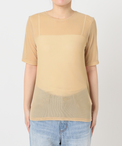 plage（プラージュ）の「sheer mesh TEE（Tシャツ/カットソー・レディース・ナチュラル/ブラック/ベージュ/キャメル・FREE）」の10枚目の写真