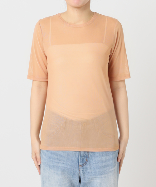 plage（プラージュ）の「sheer mesh TEE（Tシャツ/カットソー・レディース・ナチュラル/ブラック/ベージュ/キャメル・FREE）」の12枚目の写真