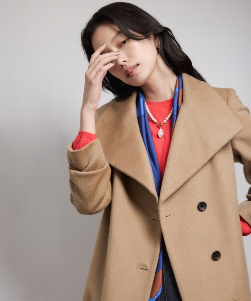 ROPE'(ロペ)の「プレミアムカシミヤ ロングコート【逸品・マルチWAY】【25AW】(ステンカラーコート・レディース・ブラック/ダークブラウン/キャメル/オフホワイト/ブラウン・36/38/40/34)」の14枚目の写真