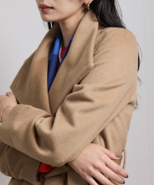 ROPE'(ロペ)の「プレミアムカシミヤ ロングコート【逸品・マルチWAY】【25AW】(ステンカラーコート・レディース・ブラック/ダークブラウン/キャメル/オフホワイト/ブラウン・36/38/40/34)」の16枚目の写真