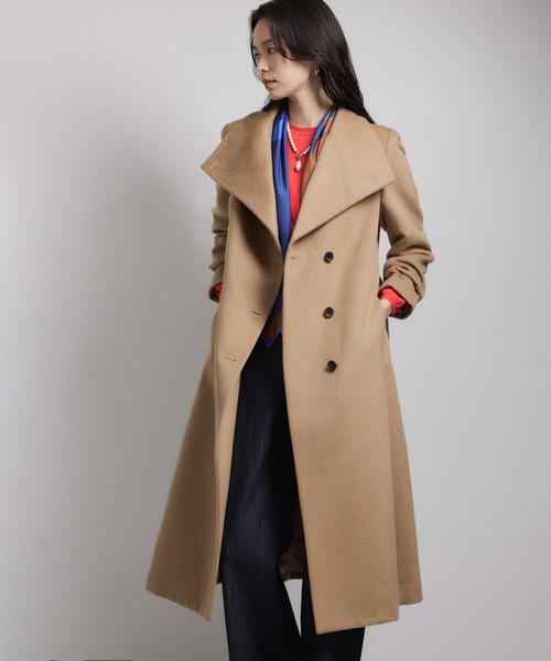 ◆美品◆ルイシャンタン◆カシミヤ混ロングウールコート◆コーディガン◆ブラウン◆L プレミアムカシミヤ ロングコート【逸品・マルチWAY】【25AW】（ステン