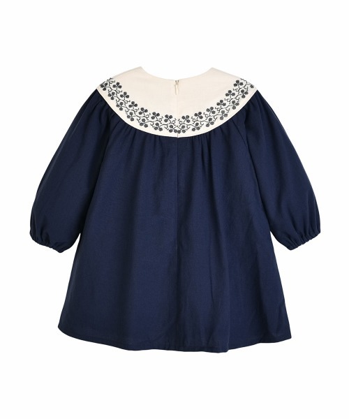 moimoln（モイモルン）の「ローレンウーブンワンピース（ワンピース・キッズ・ネイビー・80ｃｍ/90cm/100cm/120cm/130cm/110cm）」の2枚目の写真
