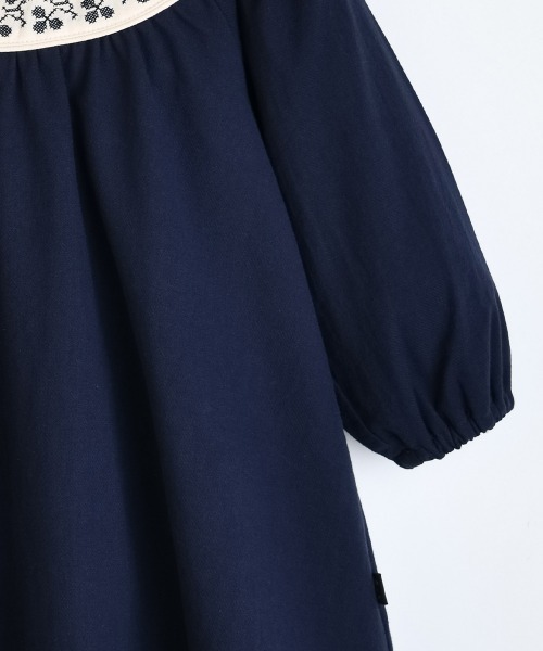 moimoln（モイモルン）の「ローレンウーブンワンピース（ワンピース・キッズ・ネイビー・80ｃｍ/90cm/100cm/120cm/130cm/110cm）」の4枚目の写真