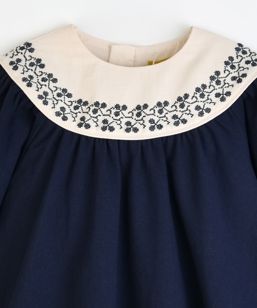 moimoln（モイモルン）の「ローレンウーブンワンピース（ワンピース・キッズ・ネイビー・80ｃｍ/90cm/100cm/120cm/130cm/110cm）」の5枚目の写真