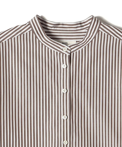 SHIPS(シップス)の「〈手洗い可能〉ストライプ バックタック チュニック シャツ(シャツ/ブラウス・レディース・ブラウン系・ONE SIZE)」の17枚目の写真