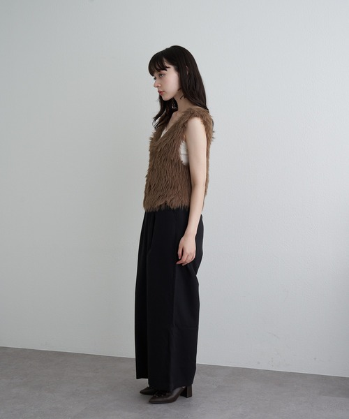 RAY CASSIN(レイカズン)の「ファーニットベスト(ニット/セーター・レディース・アイボリー/グレー/ブラウン・FREE)」の9枚目の写真