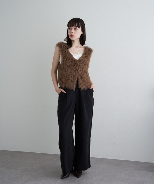 RAY CASSIN(レイカズン)の「ファーニットベスト(ニット/セーター・レディース・アイボリー/グレー/ブラウン・FREE)」の10枚目の写真