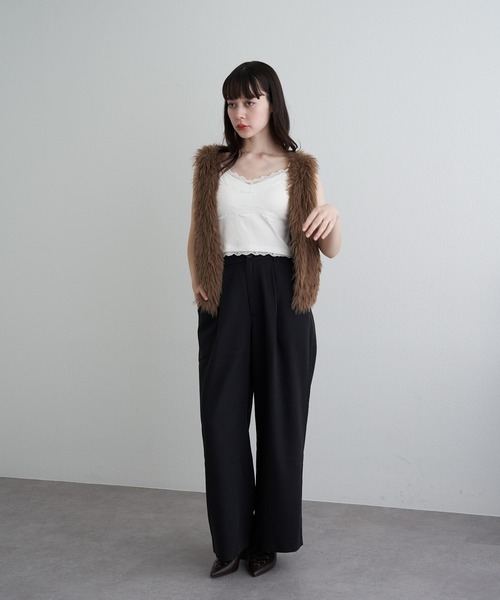 RAY CASSIN(レイカズン)の「ファーニットベスト(ニット/セーター・レディース・アイボリー/グレー/ブラウン・FREE)」の14枚目の写真