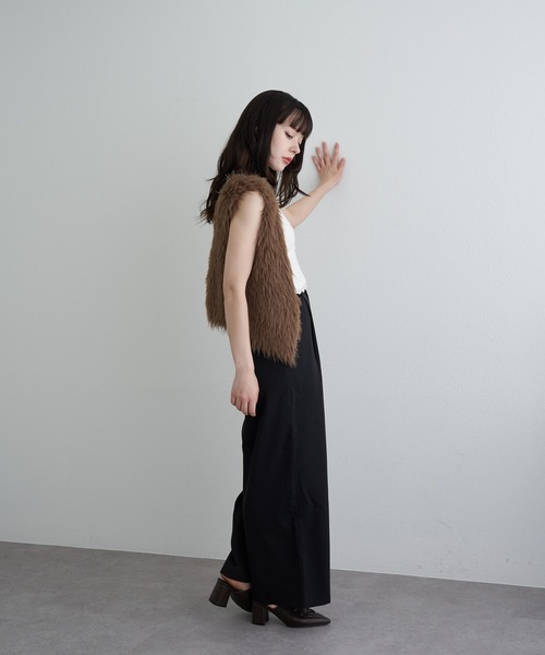 RAY CASSIN(レイカズン)の「ファーニットベスト(ニット/セーター・レディース・アイボリー/グレー/ブラウン・FREE)」の16枚目の写真