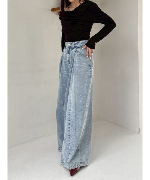 USAGI ONLINE・ZOZO限定】ギャザーオフショルカットソー（Tシャツ