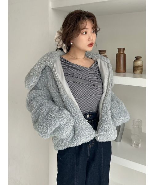 USAGI ONLINE・ZOZO限定】ギャザーオフショルカットソー（Tシャツ