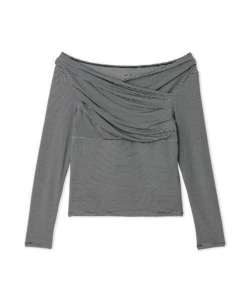 USAGI ONLINE・ZOZO限定】ギャザーオフショルカットソー（Tシャツ